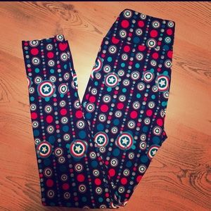 Captain America LulaRoe Tween Leggings VGUC